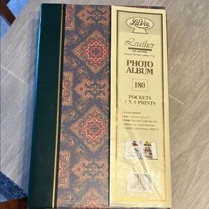 Leather Collection Photo Album - Green and Pink